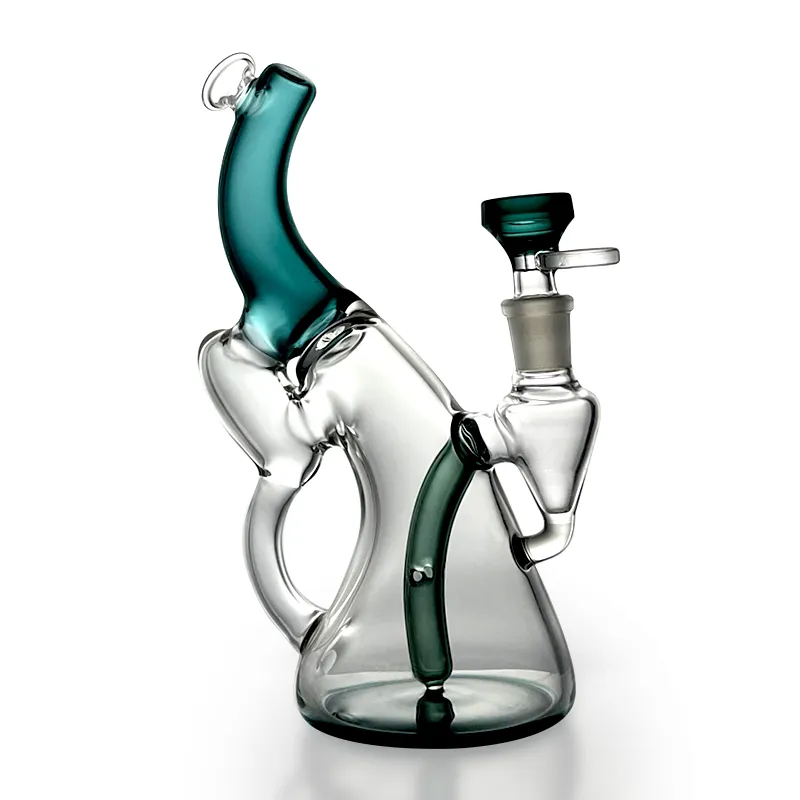 A small lake green hookah water bottle